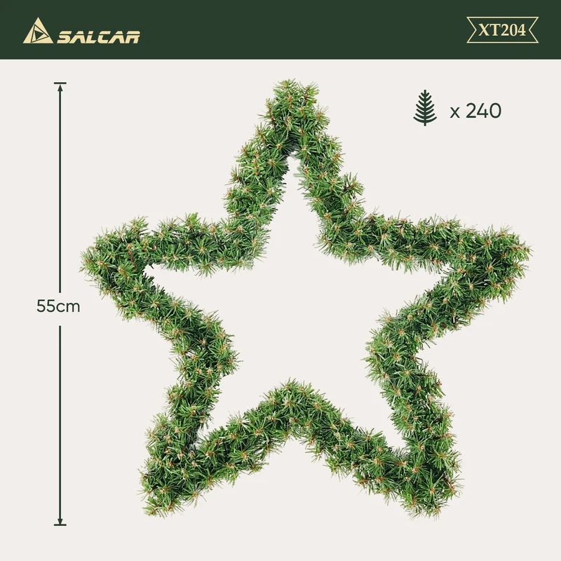 Salcar PVC Weihnachtsstern 40 cm/55 cm – Realistische Weihnachtsdeko mit 200/240 Zweigen für Innen & Außen