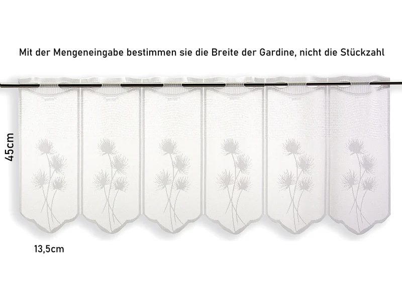 Scheibengardine Jacquard Blume nach Maß