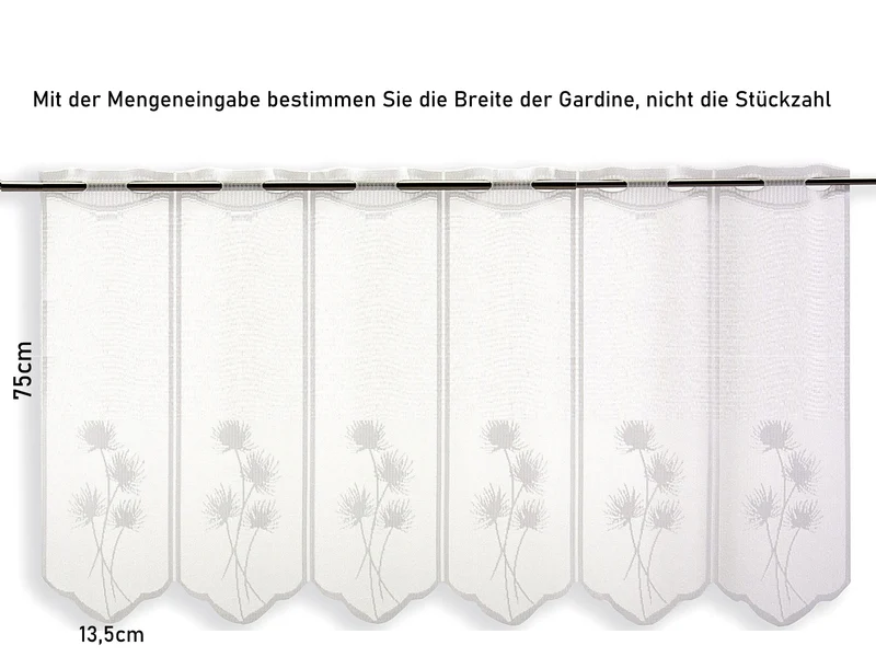 Scheibengardine Jacquard Blume nach Maß