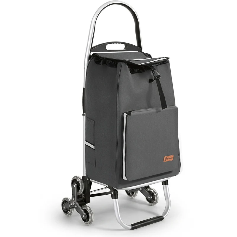 Sekey Einkaufstrolley 3-in-1 klappbar – 50L Einkaufswagen mit Kühlfach, Treppensteiger-Rädern & Sackkarren-Funktion, Aluminium