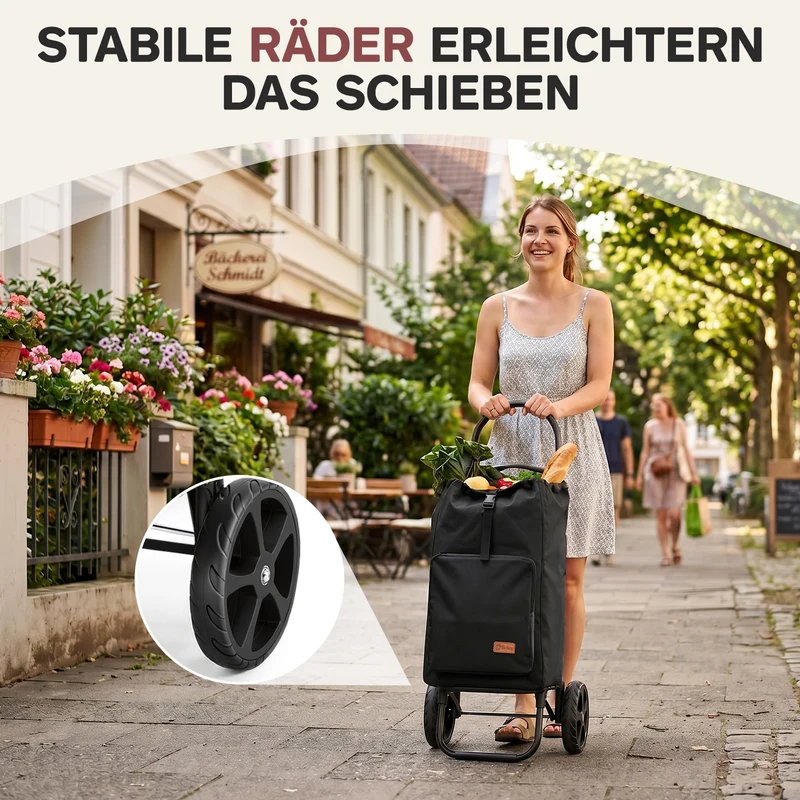 Sekey Einkaufstrolley 3-in-1 klappbar – 50L Einkaufswagen mit Kühlfach, großen Rädern & Sackkarren-Funktion, leichtes Aluminium