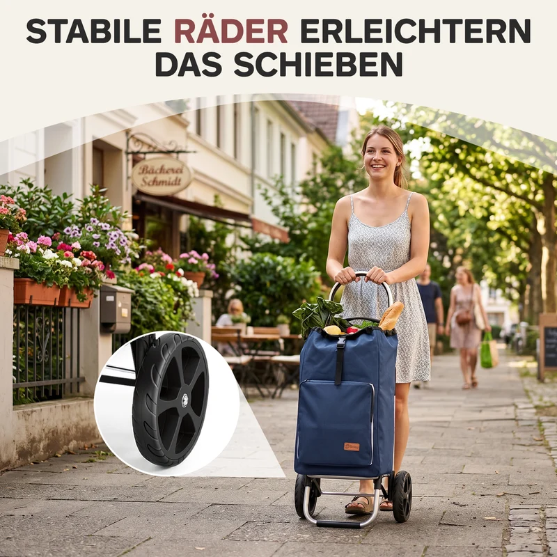 Sekey Einkaufstrolley 3-in-1 klappbar – 50L Einkaufswagen mit Kühlfach, großen Rädern & Sackkarren-Funktion, leichtes Aluminium