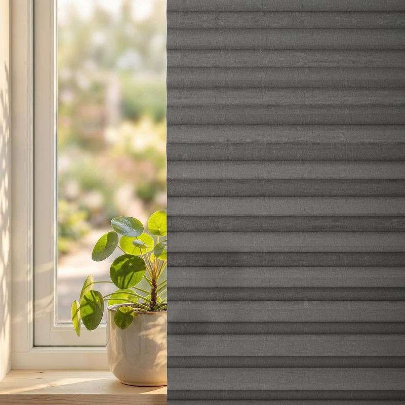 Sekey Klebefix Plissee 2er Set ohne Bohren – Schlichtes Grau, Dachfenster Plissee, höhenverstellbar & kürzbar, Sonnenschutz & UV-Schutz