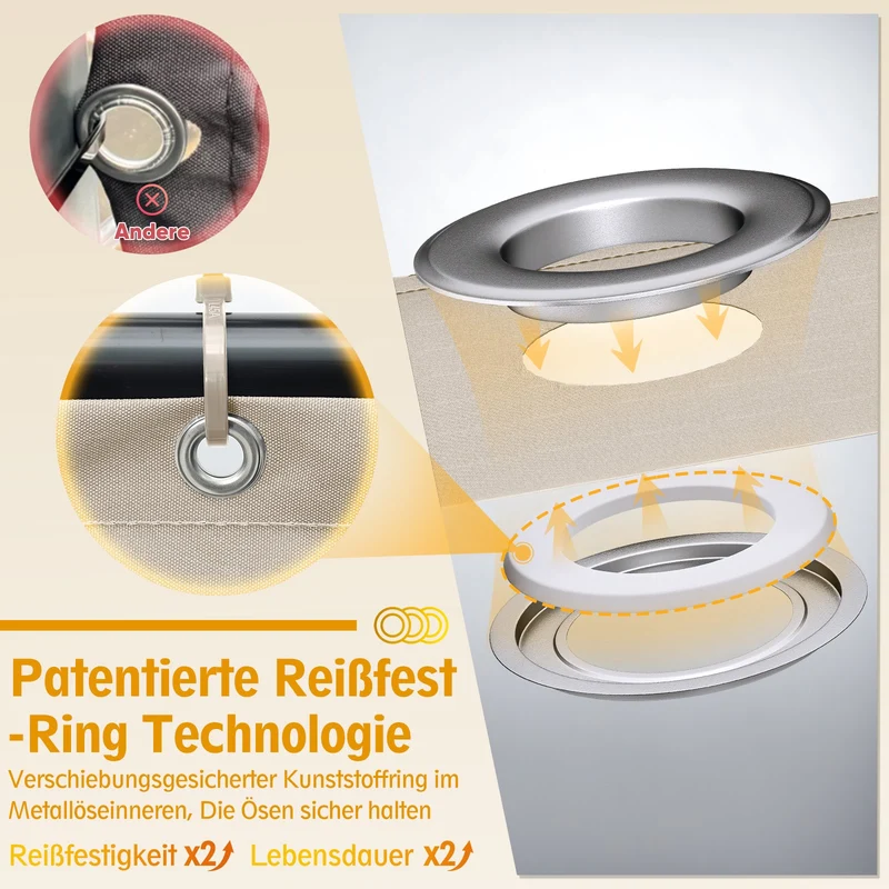 Sunula Balkon Sichtschutz, blickdicht, PES Balkonverkleidung, Windschutz, ohne Bohren, mit Nylon-Kabelbinder und Kordel, patentierte reißfeste Ösen, wetterfest, taupe