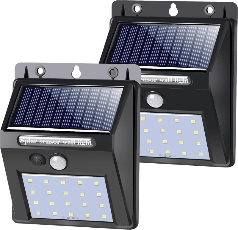 Salcar Solar Wandleuchten mit Bewegungsmelder, 800 Lumen, Warmweiß, IP44 Wasserdicht – Solarlampen für Außenbereich, Garten, Balkon, Terrasse