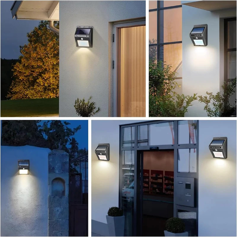 Salcar Solar Wandleuchten mit Bewegungsmelder, 800 Lumen, Warmweiß, IP44 Wasserdicht – Solarlampen für Außenbereich, Garten, Balkon, Terrasse
