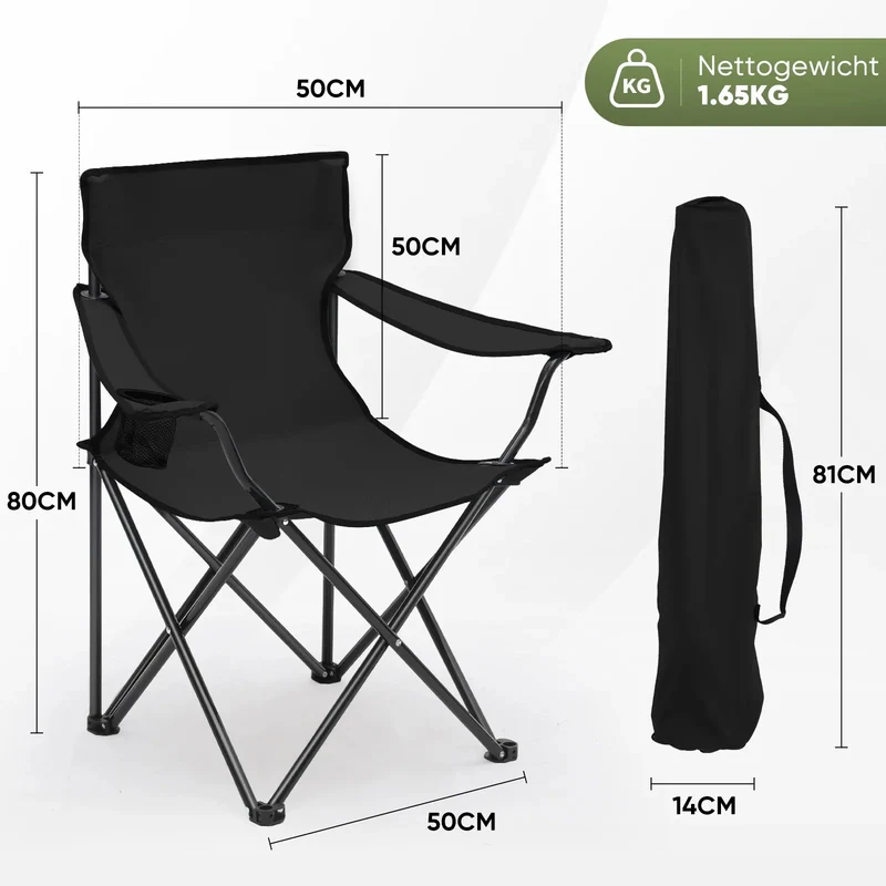 Sunula faltbarer Campingstuhl, ultraleicht, 1,65 kg, mit Getränkehalter, Tragetasche, kompakt klappbar, ideal für Camping, Garten und Ausflüge