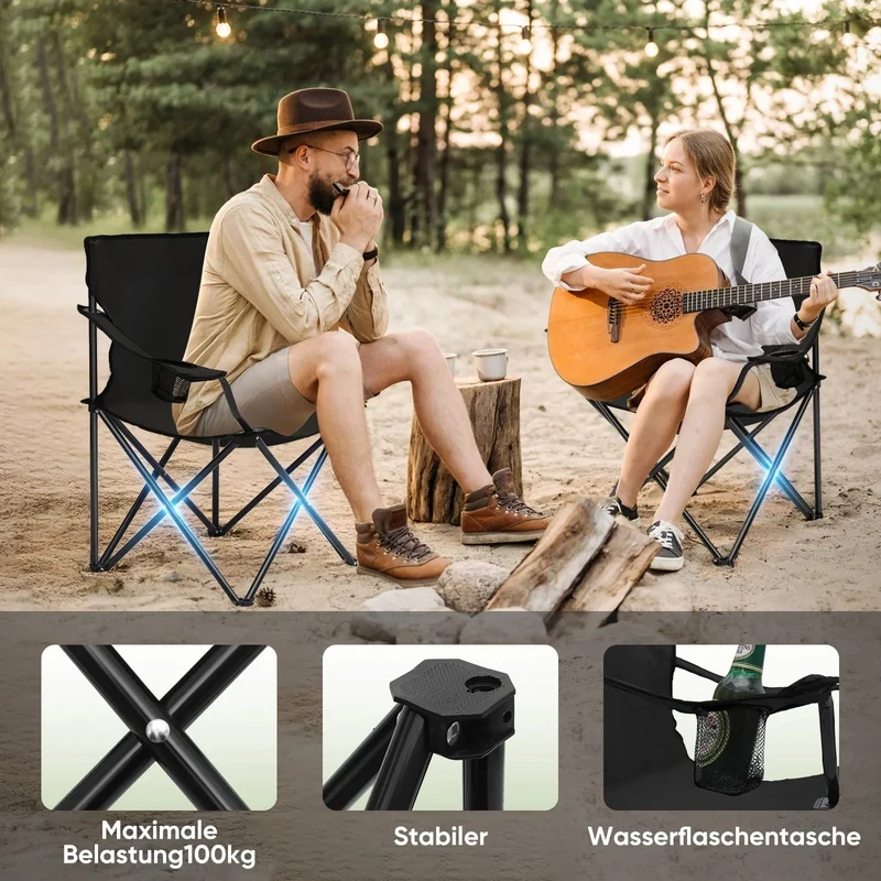 Sunula faltbarer Campingstuhl, ultraleicht, 1,65 kg, mit Getränkehalter, Tragetasche, kompakt klappbar, ideal für Camping, Garten und Ausflüge
