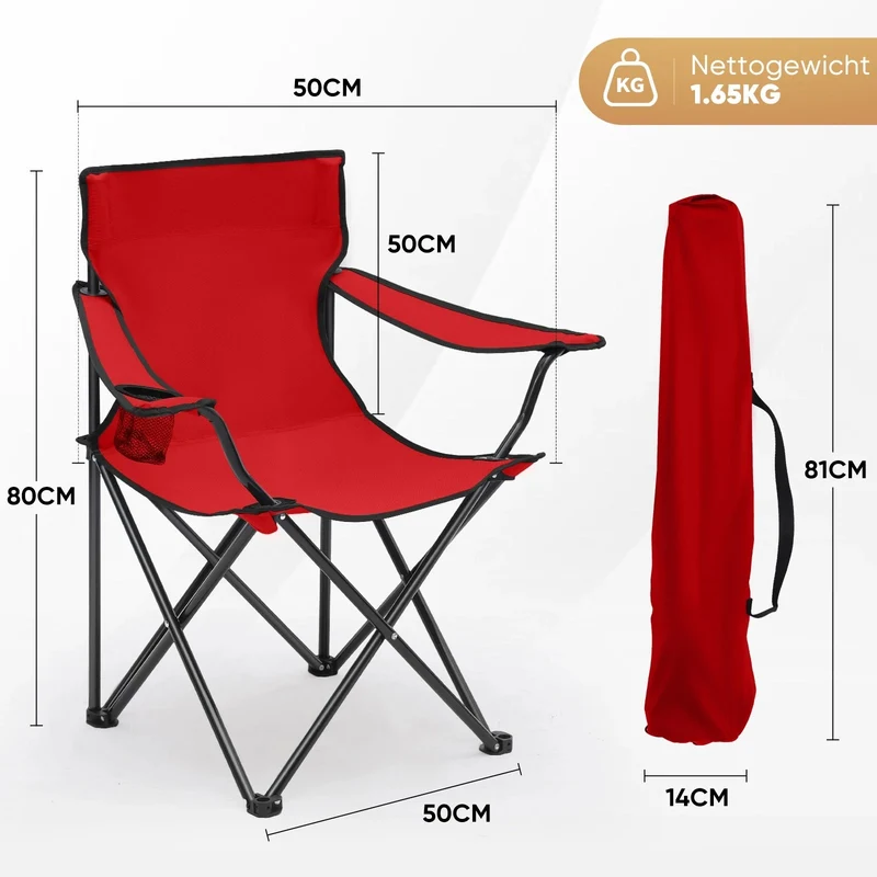 Sunula faltbarer Campingstuhl, ultraleicht, 1,65 kg, mit Getränkehalter, Tragetasche, kompakt klappbar, ideal für Camping, Garten und Ausflüge