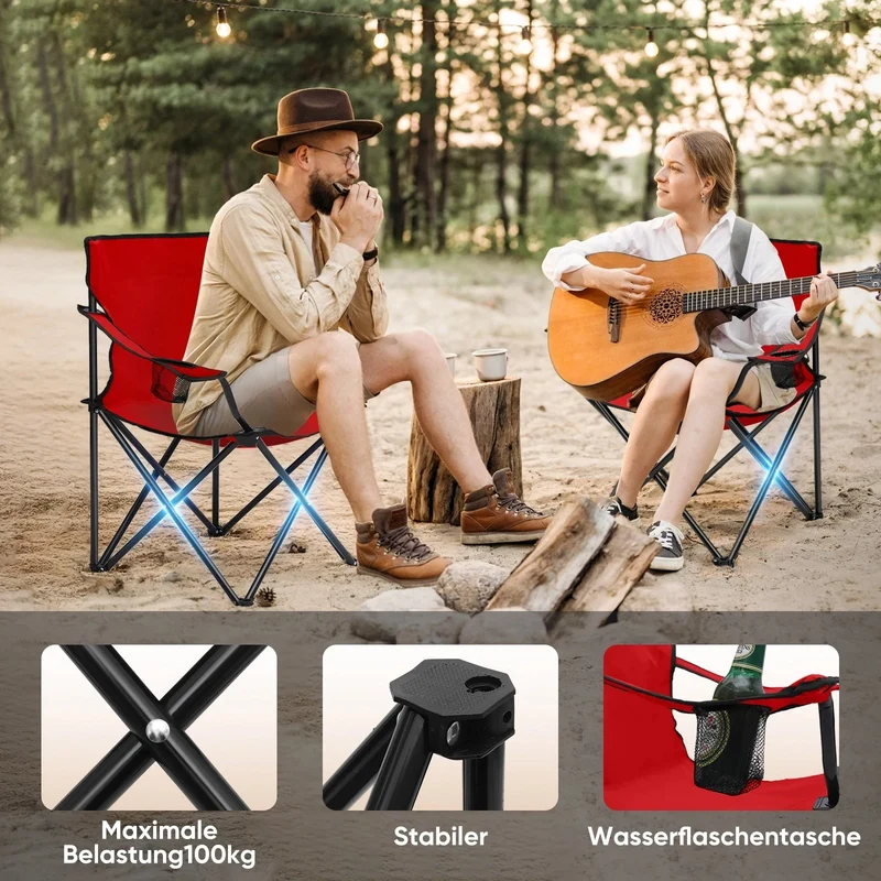 Sunula faltbarer Campingstuhl, ultraleicht, 1,65 kg, mit Getränkehalter, Tragetasche, kompakt klappbar, ideal für Camping, Garten und Ausflüge