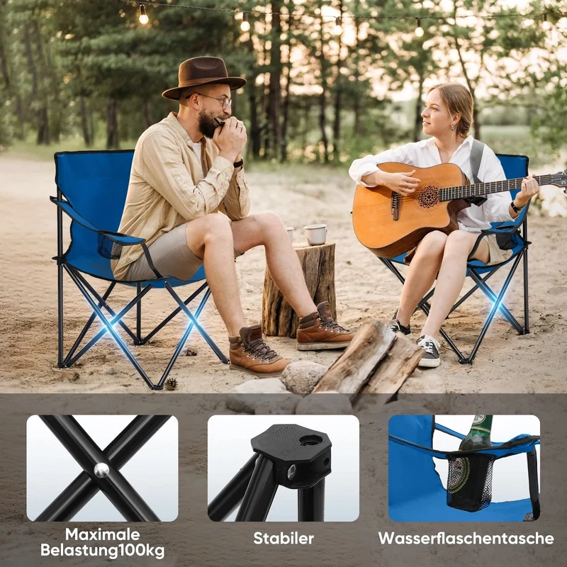 Sunula faltbarer Campingstuhl, ultraleicht, 1,65 kg, mit Getränkehalter, Tragetasche, kompakt klappbar, ideal für Camping, Garten und Ausflüge