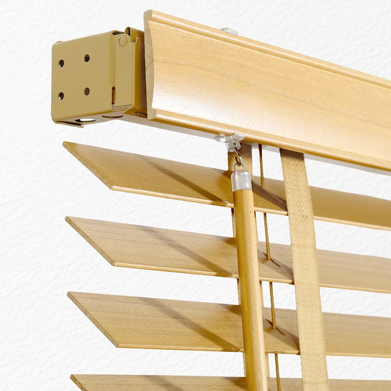 Sekey Jalousie aus Echtholz- Naturholzfarbe - 50 mm Lamellen mit natürlicher Holzoptik