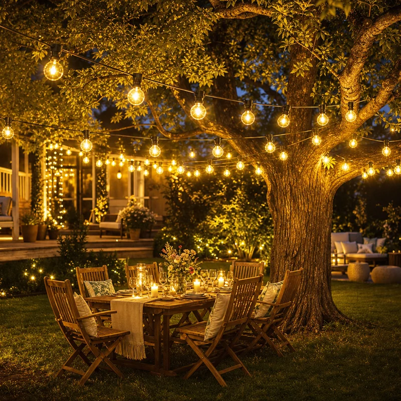 Salcar G40 Solar Lichterkette Außen 23,2 m (30+1 Glühbirnen), LED Solar Gartenbeleuchtung Outdoor, Warmweiß, Solar & USB aufladbar, Fernbedienung, 8 Modi, Dimmbar, Timer, IP44 wetterfest für Garten, Balkon & Terrasse