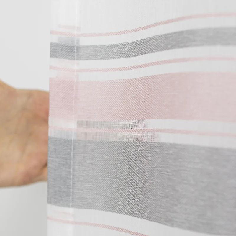 Schlaufenschal 2521 Streifen Quer 140x245 cm rose grau