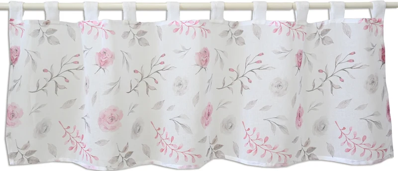 Design Scheibengardine rose bedruckt 2490 48x140cm