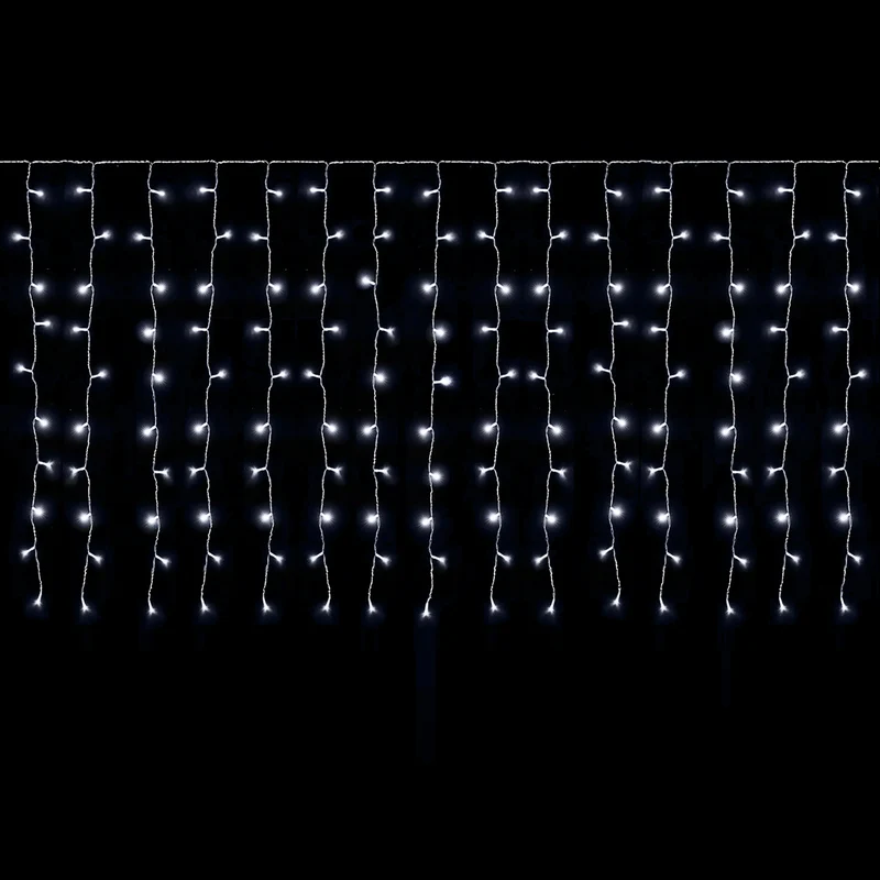 Salcar LED Eisregen Fenster Lichtervorhang – Kaltweiß, 8 Modi, Timer & Memory, IP44 Wasserdicht – Für Innen & Außen, Weihnachtsbeleuchtung für Fenster, Balkon & Wand (2m/3m/6m)