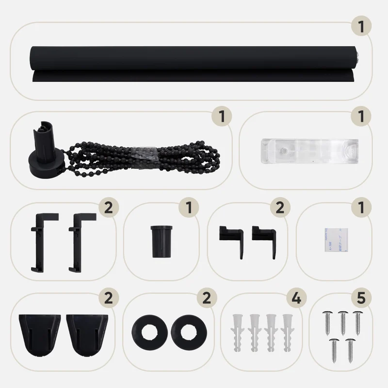 Sekey Verdunkelungsrollo ohne Bohren – Klemmfix Seitenzugrollo für Fenster, Sonnenschutz & Sichtschutz, 100 % Polyester, Schwarz