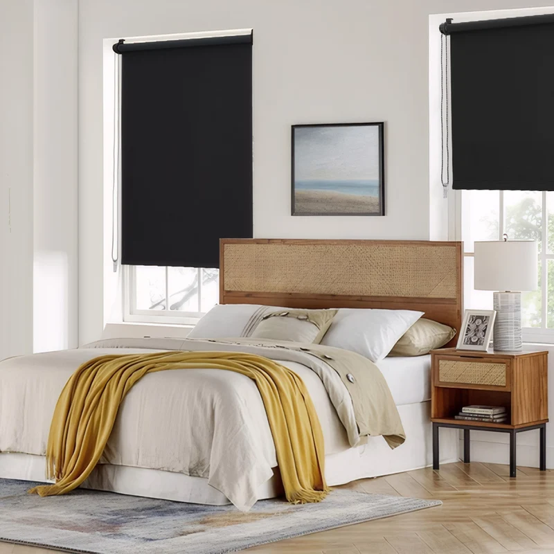 Sekey Verdunkelungsrollo ohne Bohren – Klemmfix Seitenzugrollo für Fenster, Sonnenschutz & Sichtschutz, 100 % Polyester, Schwarz