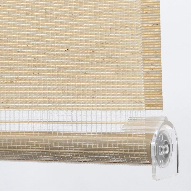 Sekey Doppelrollo - Klemmfix Duo Rollo ohne Bohren, Fensterrollo Jalousie, Sicht- & Sonnenschutz, Gelbleinen