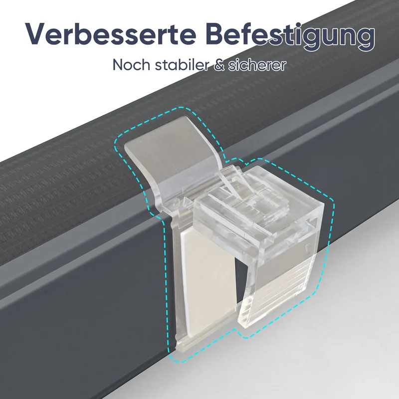 Sekey Duo Doppelrollo Klemmfix Schnurlos - Ohne Bohren, Faltrollo für Fenster & Türen, dunkelgrau