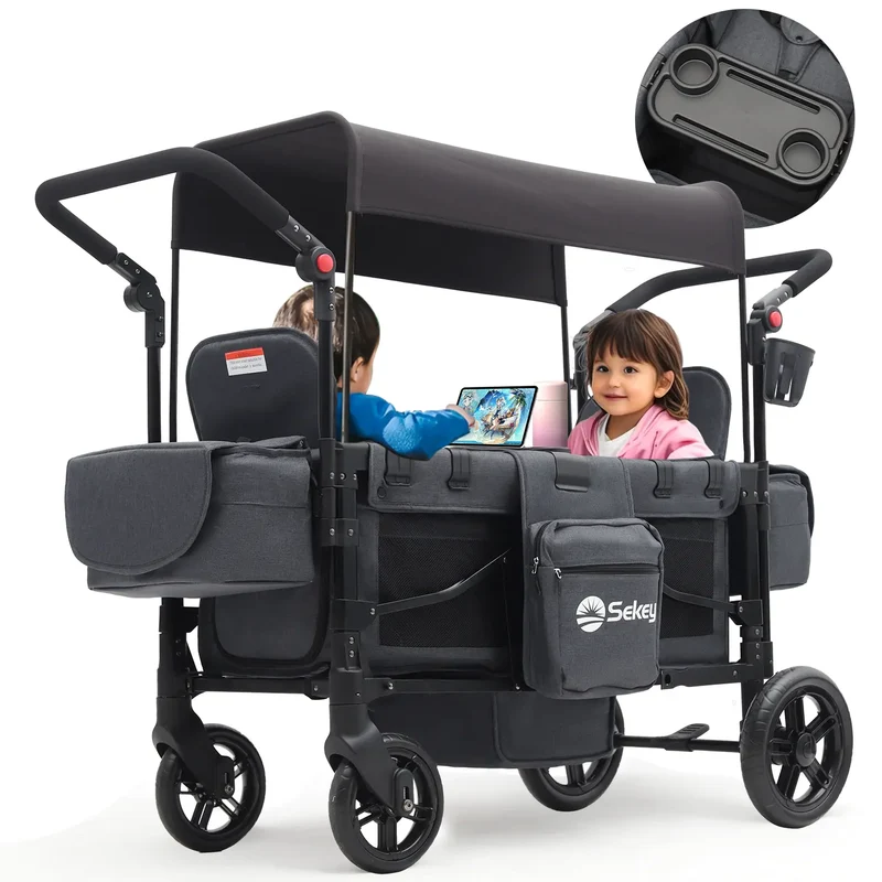 Sekey 80KG Faltbarer Kinderwagen für 2 Kinder zum Sitzen, 6060