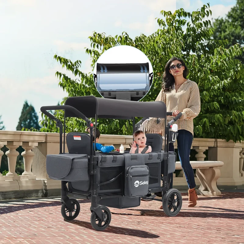 Sekey 80KG Faltbarer Kinderwagen für 2 Kinder zum Sitzen, 6060