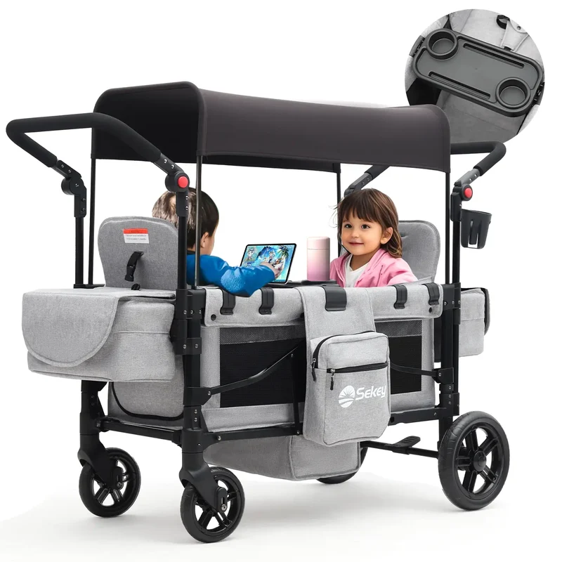 Sekey 80KG Faltbarer Kinderwagen für 2 Kinder zum Sitzen, 6060
