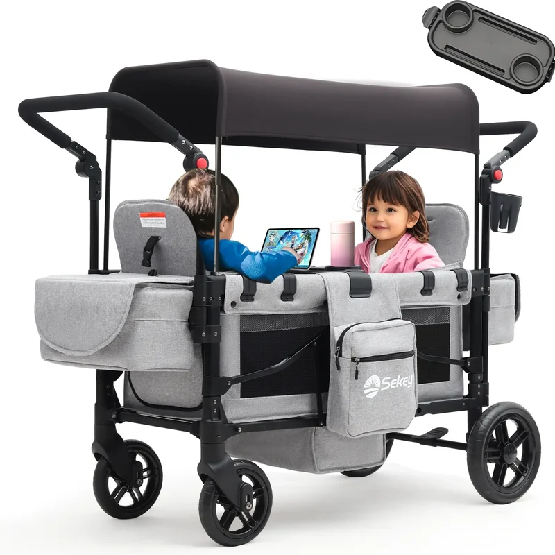 Sekey 80KG Faltbarer Kinderwagen für 2 Kinder zum Sitzen, 6060