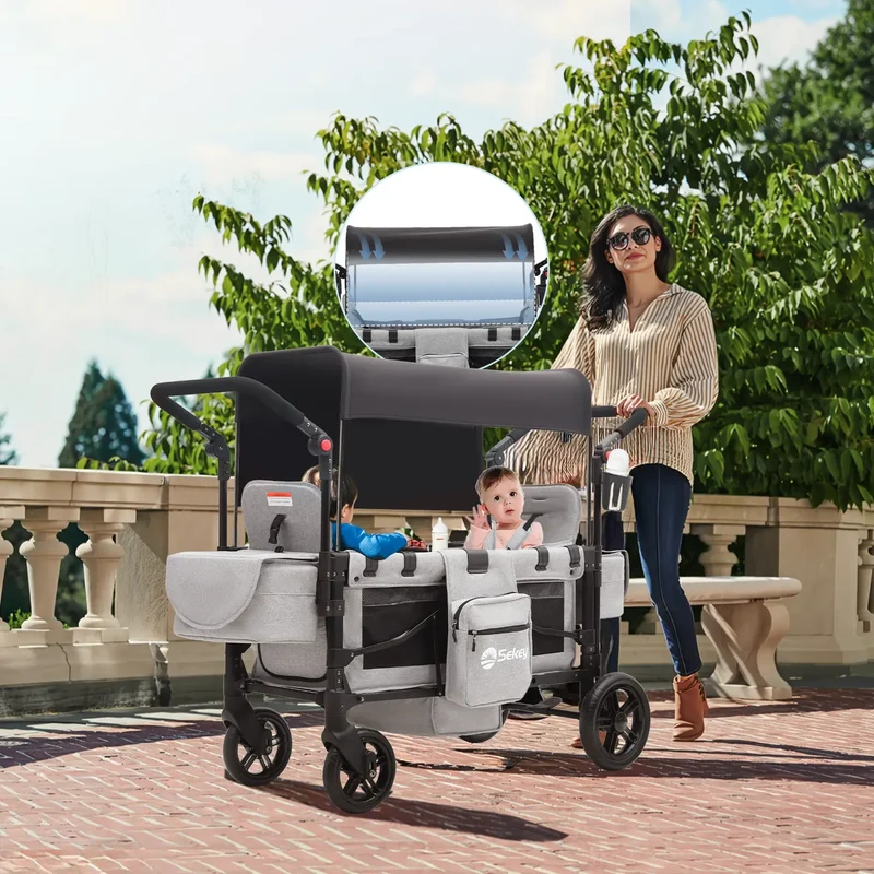 Sekey 80KG Faltbarer Kinderwagen für 2 Kinder zum Sitzen, 6060