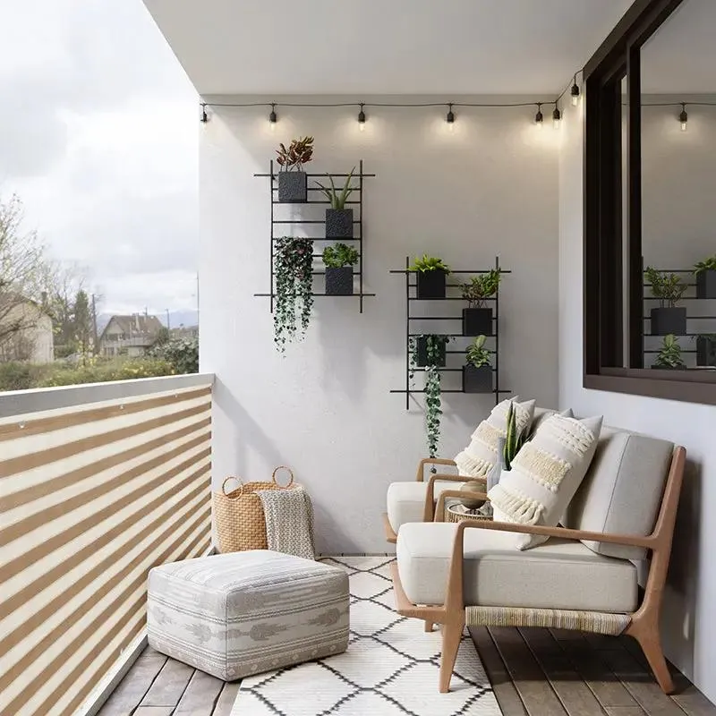 Sekey Balkon Sichtschutz aus 220 g/m² HDPE,Braun-gelb gestreift