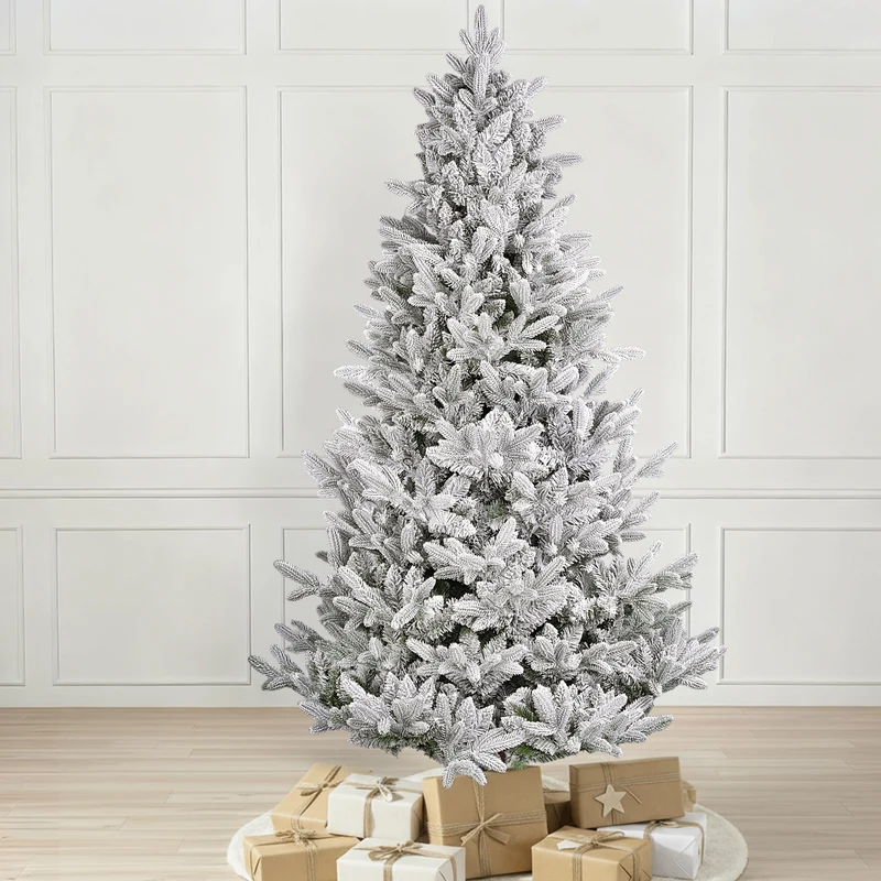 Salcar Künstlicher Weihnachtsbaum mit Schnee – Realistischer Tannenbaum aus PE & PVC, naturgetreu, schwer entflammbar, stabiler Metallständer, einfacher Aufbau, wiederverwendbar