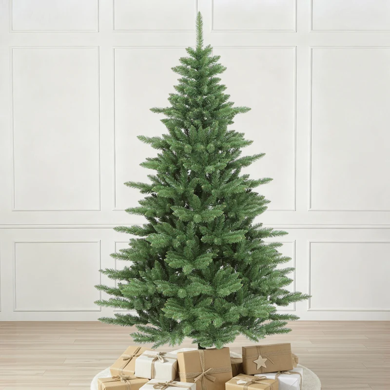 Salcar Künstlicher Weihnachtsbaum aus 100% PVC – Naturgetreuer Tannenbaum mit dichtem Nadelkleid, stabilem Standfuß & Handschuhen – Wiederverwendbar, Sicher & Umweltfreundlich