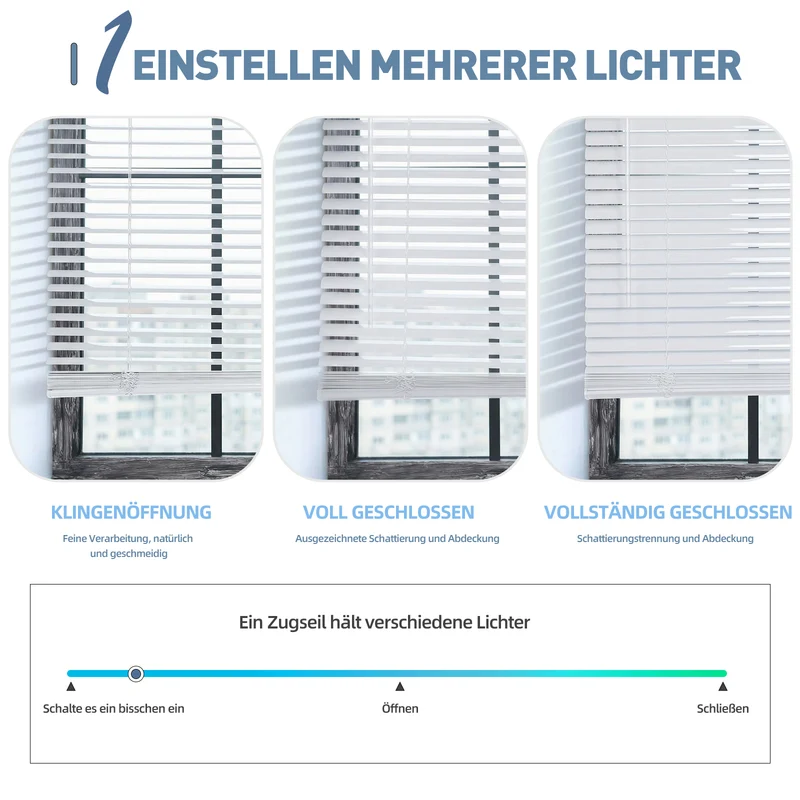 Sekey Aluminium Jalousie ohne Bohren – Klemmfix Jalousie für Fenster, 25 mm Alu-Lamellen, Lichtschutz & Sichtschutz, weiß