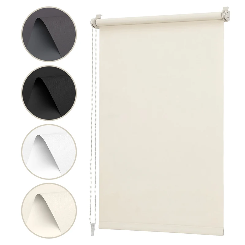 Sekey Klemmfix Verdunkelungsrollo ohne Bohren – Seitenzugrollo blickdicht, Sonnenschutz & UV-Schutz für Fenster (Stoffbreite = Bestellbreite)