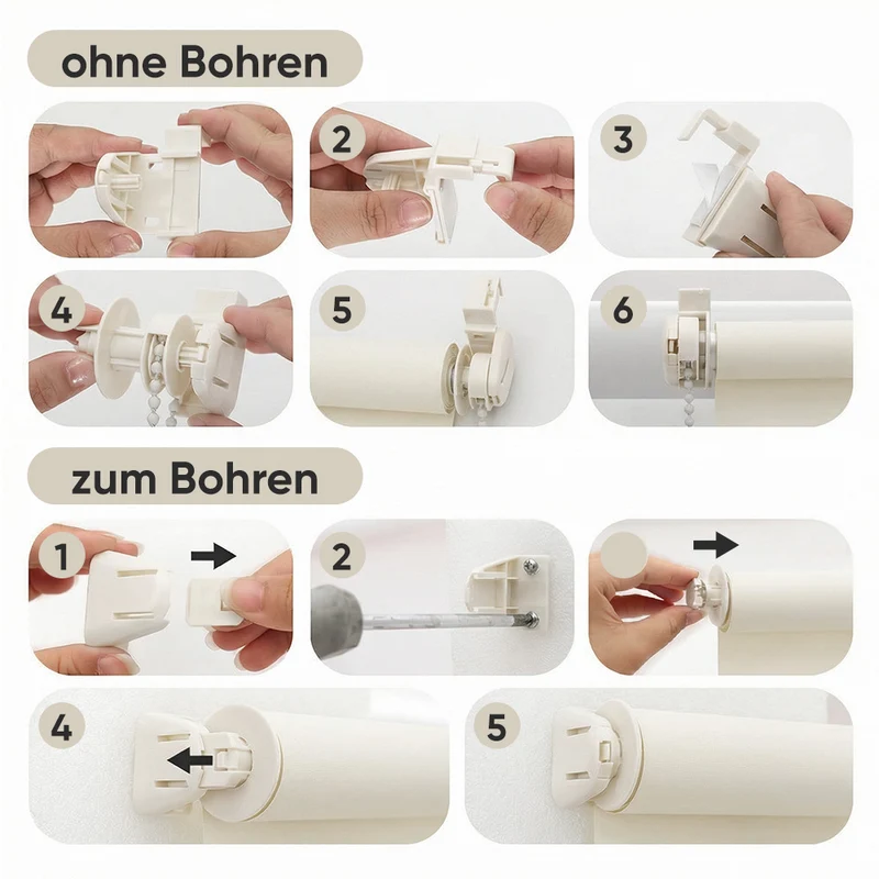 Sekey Klemmfix Verdunkelungsrollo ohne Bohren – Seitenzugrollo blickdicht, Sonnenschutz & UV-Schutz für Fenster (Stoffbreite = Bestellbreite)