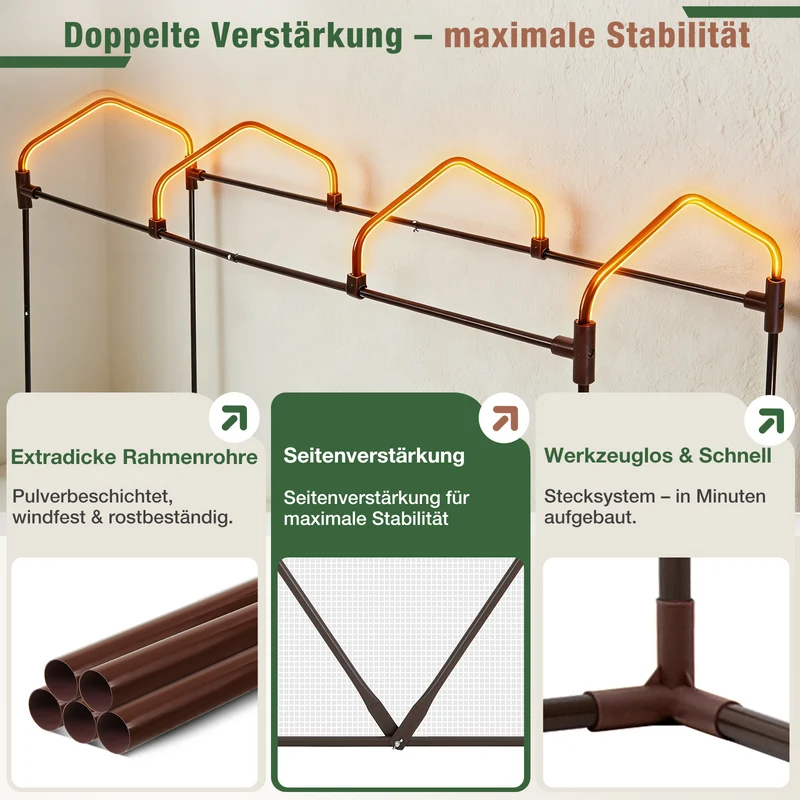 Sekey Dachdesign Gewächshaus Tomatengewächshaus – Foliengewächshaus mit Schrägdach, stabil & winterfest, für Balkon und Garten, 180 × 150 × 50 cm
