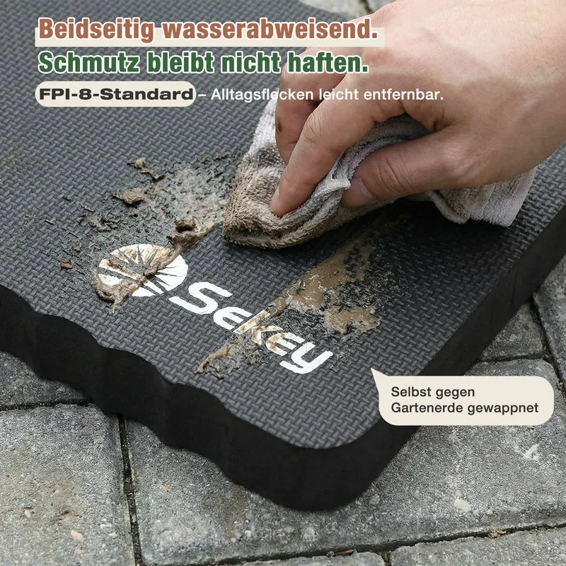 Sekey Kniekissen Gartenarbeit – 40 mm Extra Dicke Knie-Matte aus EVA, Rutschfest & Wasserfest, Multifunktionale Knieunterlage mit Griff, 43×28×4 cm