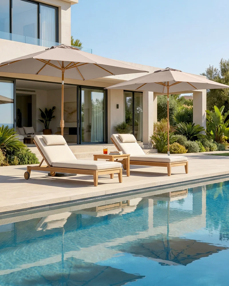 Sekey Sonnenschirm Rechteck 200x300 cm in Holzoptik – höhenverstellbar, UV50+, mit Dreh-Kippfunktion & Kurbel, Eisenmast 38 mm für Balkon, Terrasse & Garten