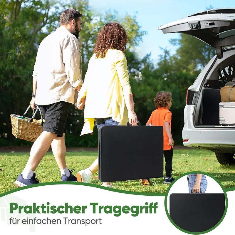 Sekey Klapptisch 152x70x74 cm – Robuster Buffettisch aus Kunststoff, tragbar mit Griff, wetterfest & faltbar – Campingtisch, Partytisch, Gartentisch für 4 Personen