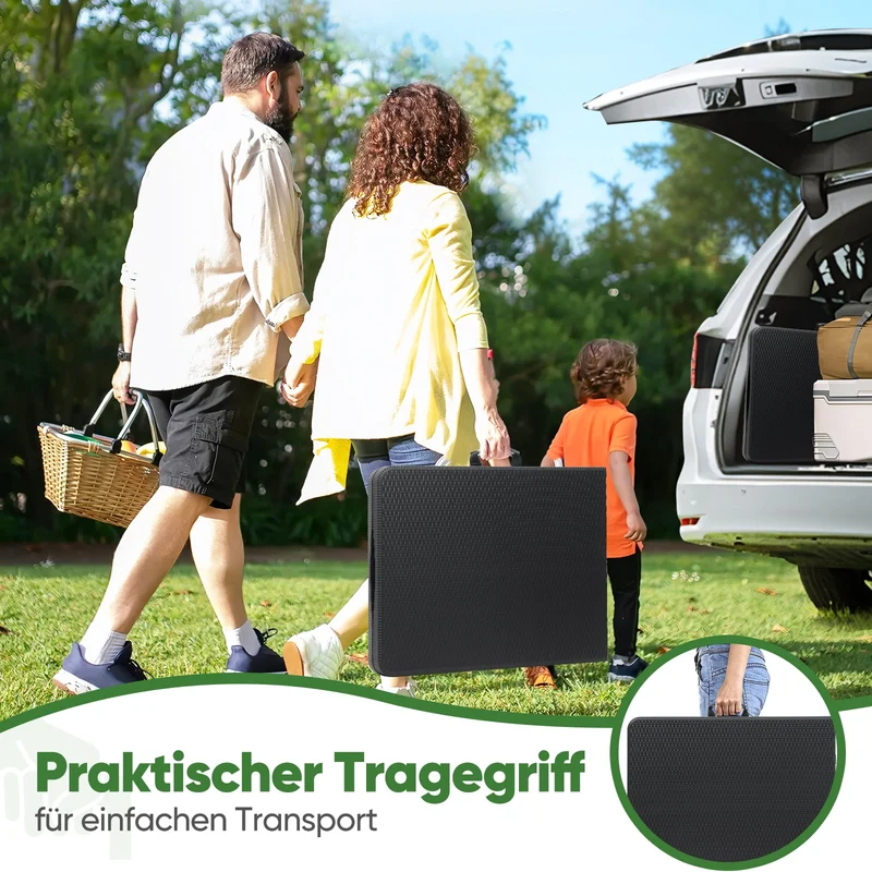 Sekey Klapptisch Gartentisch klappbar – Rattan-Optik/Glatt, wetterfest & tragbar, ideal für Balkon, Garten & Party