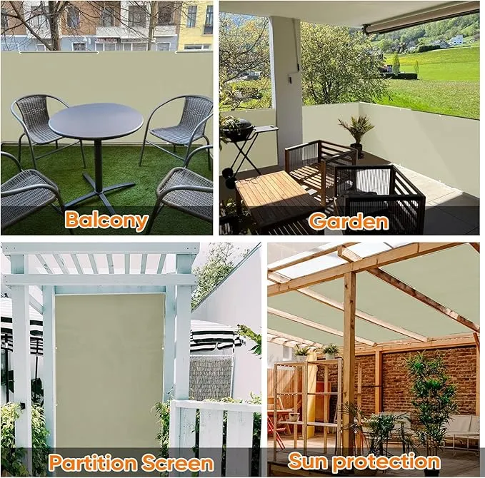 Sekey Balkon Sichtschutz Taupe – Wasserdichte Oxford Balkonabdeckung mit Nylon-Kabelbindern, UV-beständig, Blickdicht & Windschutz, Rostfreie Ösen, Einfach zu Installieren