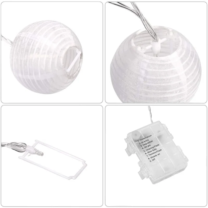 Salcar LED Laternen Lichterkette Outdoor mit Batterie – Timer & 8 Modi, Wetterfest für Hochzeit, Garten, Balkon, Terrasse