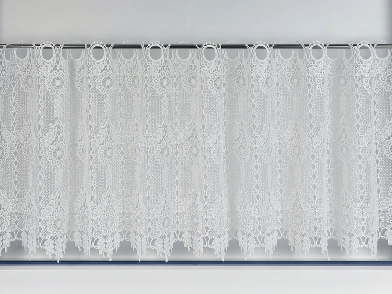 Scheibengardine Bistrogardine Macrame weiß HxB 48x140cm