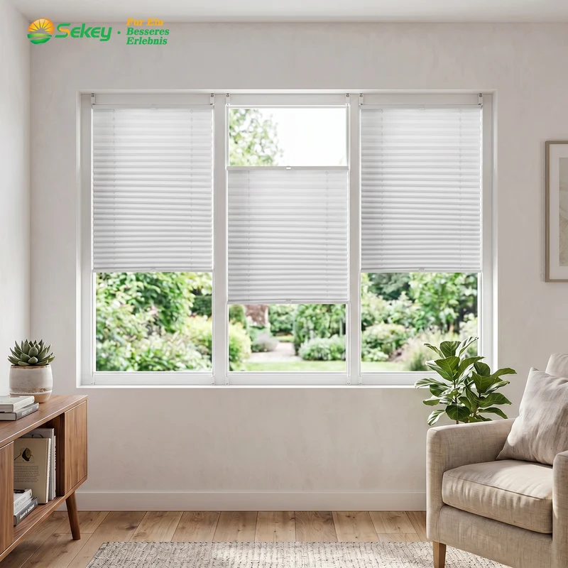 Sekey Plissee ohne Bohren Klemmfix – Lichtschutz & Sichtschutz für Fenster und Tür | Weiß