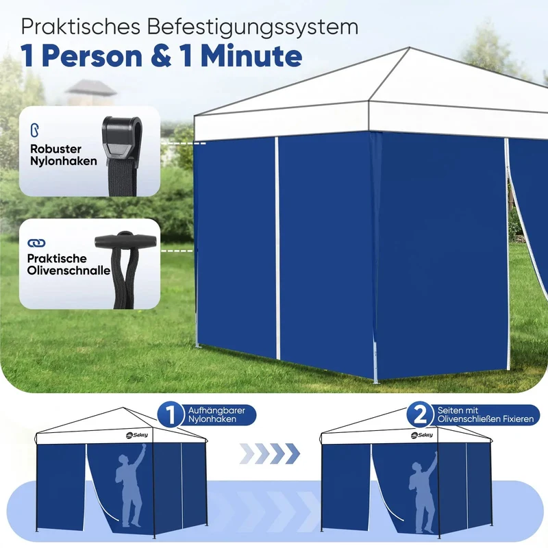 Sekey 290 x 200 cm Seitenwand für Pavillon, 2er Set