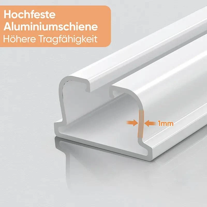 Sekey Gardinenstange Ausziehbar Gardinenschiene 1-läufig Alu-Vorhangschiene teleskopisch