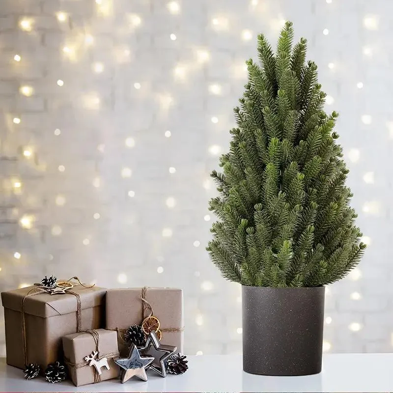 Salcar 50cm Künstlicher Weihnachtsbaum Kleinmit Basistopf, Nordmanntanne, aus 100% PE Spritzguss