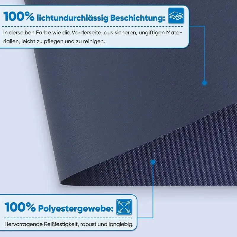 Sekey Verdunkelungsrollo, doppelseitig gleichfarbig und ohne Bohren, Dunkelblau
