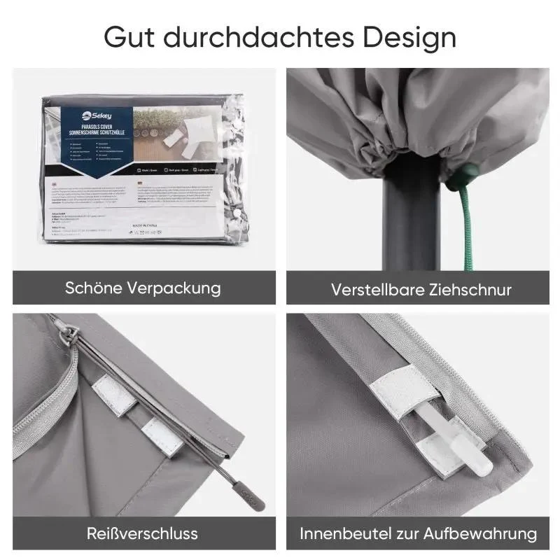 Sekey 190 x 30/50 cm Schutzhülle für 350 cm Sonnenschirm, aus Polyester-Gewebe