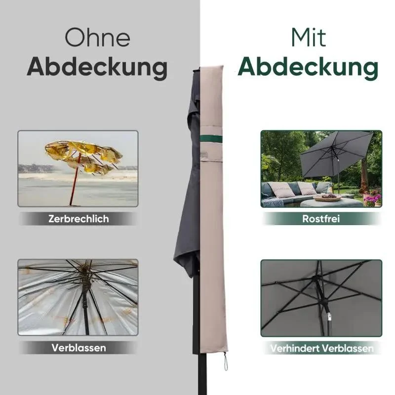 Sekey 136 x 27/35,5 cm Schutzhülle für 200 cm Sonnenschirm, aus Polyester-Gewebe